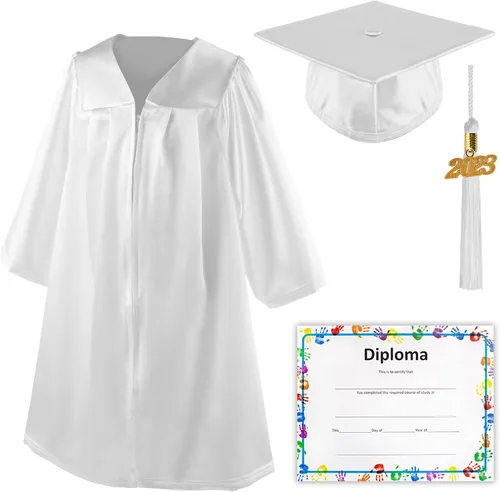Vista 9 de Class Act Graduation Shiny Kindergarten Preschool Graduation Cap Gown with 2023 Matching Tassel and Diploma Certificate