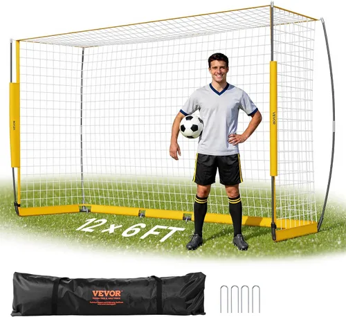 Vista 10 de [Usado] VEVOR Soccer Goal 12x6 FT Soccer Goal for Backyard with Iron Frame PE Net