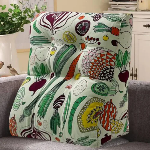 Vista 10 de WOWMAX Almohada de lectura curva para adulto, almohada de espalda elevada para sentarse en la cama, almohada de apoyo de espalda para sofá, almohada
