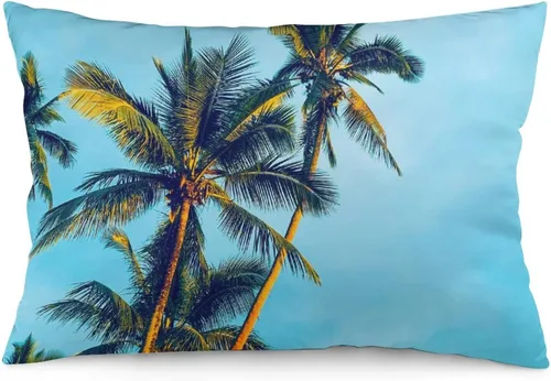 Vista 28 de Protector de almohada de playa con palmeras tropicales de 16 x 14 pulgadas, palmeras de playa, paisaje marino costero, decorativo, rectangular