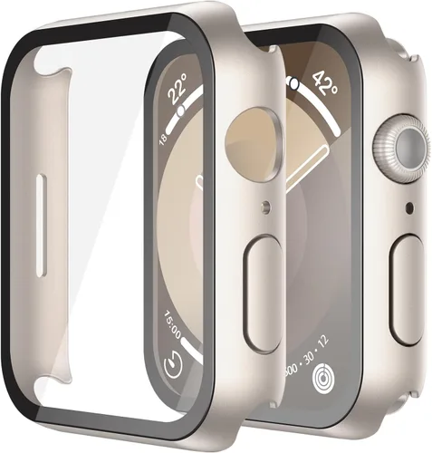 Vista 10 de Misxi Juego de 2 Fundas de Vidrio Templado Compatibles con Apple Watch Series 3 y Series 2 de 1.496 Pulgadas, Protector de Pantalla de Policarbonato
