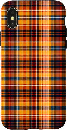 Vista 5 de Tartan Fall Plaid Halloween Orange Black Thanksgiving Autum Case for iPhone 16