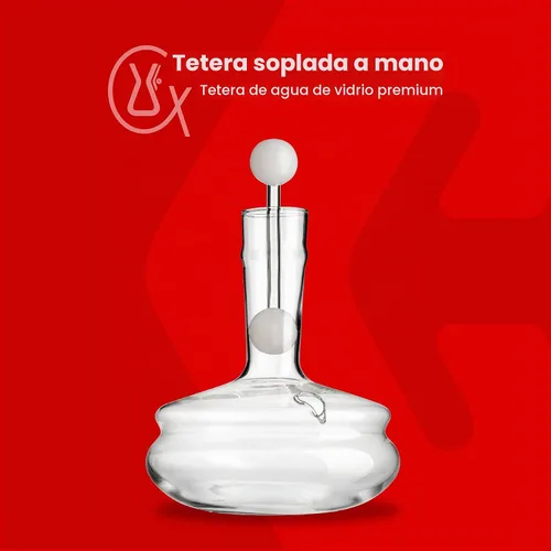 Vista 2 de CHEMEX Hervidor de agua de vidrio soplado a mano, 2 cuartos de galón