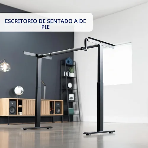Vista 4 de VIVO DESK-V101M - Marco de escritorio manual negro con manivela