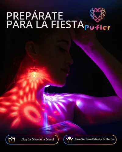 Vista 3 de Pendientes de discoteca iluminados, Plástico, Sin piedra preciosa Multicolor