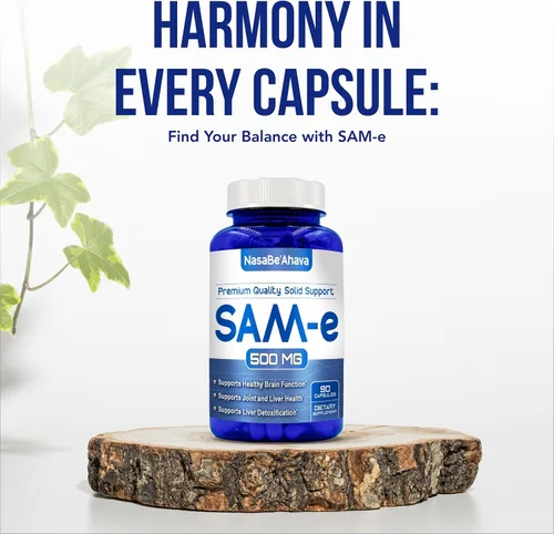 Vista 7 de SAM-E Suplemento de 500 mg Fácil absorción S-adenosil-L-metionina SAM-e 500mg para suplemento de apoyo óseo y estado de ánimo Fabricado