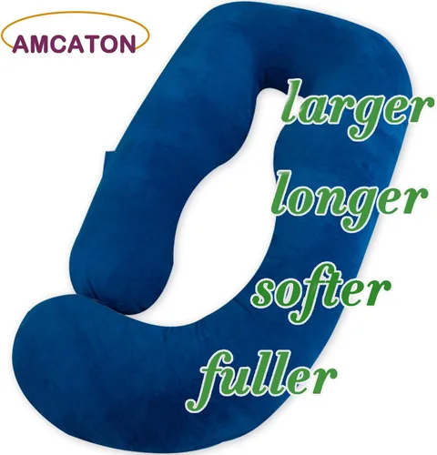 Vista 2 de Almohadas de embarazo de 60 pulgadas para dormir, almohada corporal extra grande en forma de U, almohada de embarazo, almohada de maternidad