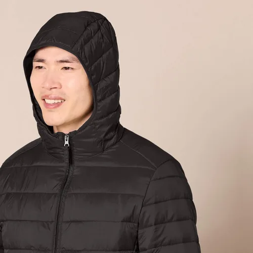 Vista 4 de Tienda Essentials Chaqueta acolchada con capucha ligera y resistente al agua para hombre