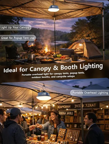 Vista 7 de Luz recargable para tienda de campaña, luz LED de camping con imán, batería de 4500 mAh, carga USB-C, linternas con 5 modos de iluminación, luz roja