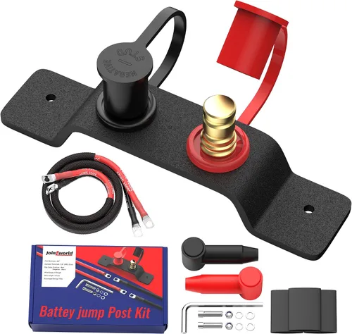Vista 7 de Joinfworld Terminales de batería remotos con espárrago de 3/8" Poste de salto de batería con cubierta, Kit de poste de carga de batería de 250A