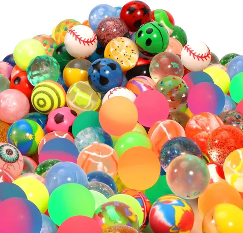 Vista 11 de Pllieay 200 piezas de pelotas rebotadoras, bolas hinchables de 32 mm para regalos de fiesta para niños, pelotas rebotadoras a granel para regalos