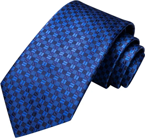 Vista 31 de Hi-Tie Corbata clásica de cachemira para hombre con pañuelo y gemelos a cuadros