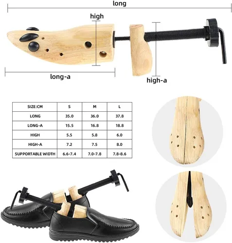 Vista 8 de Ensanchador de zapatos ajustable de madera para hombres y mujeres 1 unidad