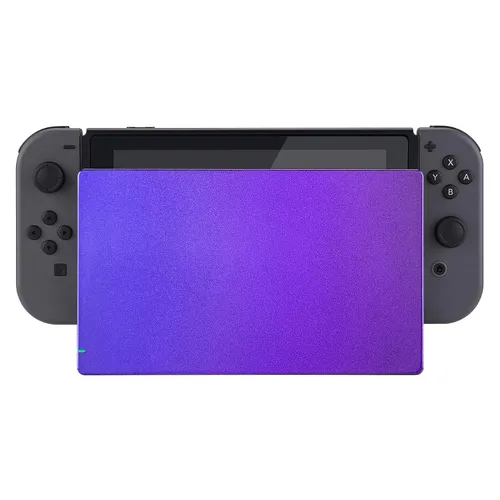 Vista 3 de eXtremeRate Custom Chameleon Glossy Faceplate for Nintendo Switch Dock, Purple Blue DIY Replacement Housing Shell for Nintendo Switch Dock - Dock