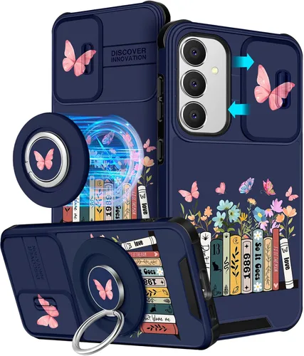 Vista 63 de Funermei Funda para teléfono Samsung Galaxy A15 5G - [2 en 1] Funda para teléfono de mujeres lindas chicas, diseño femenino de mariposa negra