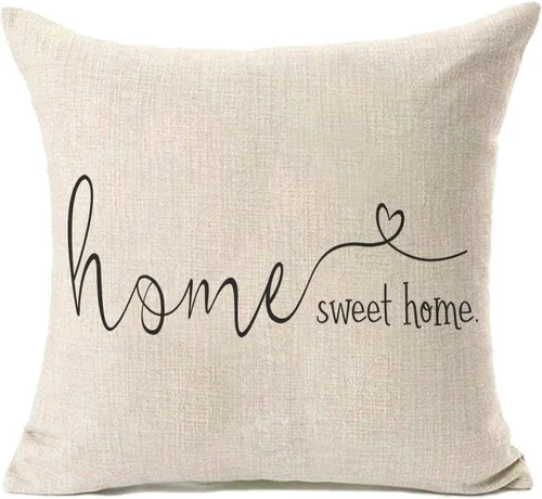Vista 7 de Fundas decorativas de almohada estilo casa de campo con texto "Home Sweet Home", de 12 x 20 pulgadas, funda de almohada para decorar, regalo