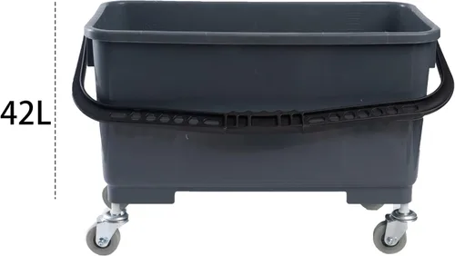 Vista 6 de Matthew - Cubo de limpieza con acabado de microfibra con tamiz, cubo de fregona con prensa escurridor para trapeadores planos de microfibra, cubo