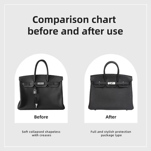 Vista 4 de DGAZ Organizador de bolso, sedoso y suave, seda, bolso de mano de lujo en moldeadores de bolsa, para mujer, se adapta a bolsas Birkin 25303540