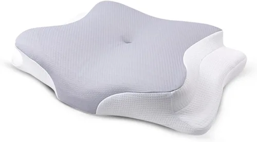 Vista 2 de Almohada cervical para aliviar el dolor de cuello, almohada de espuma viscoelástica para dormir de lado y espalda, apoyo avanzado y comodidad