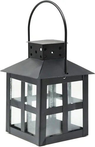 Vista 9 de Juego de 3 faroles decorativos cuadrados para velas, estilo carruaje (negro)