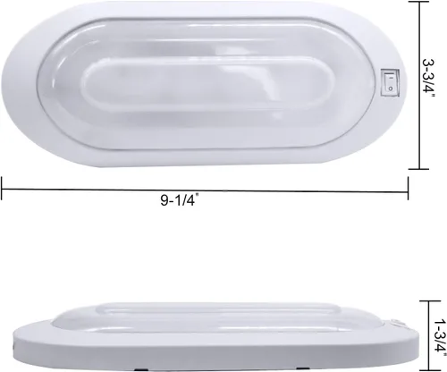 Vista 4 de Facon - Juego de 2 accesorios de luz LED para RV de 12 V, luz de techo con interruptor - DDS01-008, luz interior de 12 voltios para autocaravanas