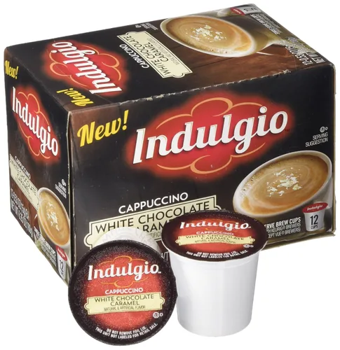 Vista 2 de Indulgio Capuchino, caramelo de chocolate blanco, 12 unidades de taza individual para cafeteras Keurig K-Cup