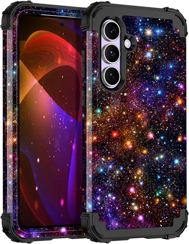 Vista 53 de Miqala Funda para Galaxy S21 FE 5G, brilla en la oscuridad, tres capas, resistente, protección a prueba de golpes, parachoques de plástico
