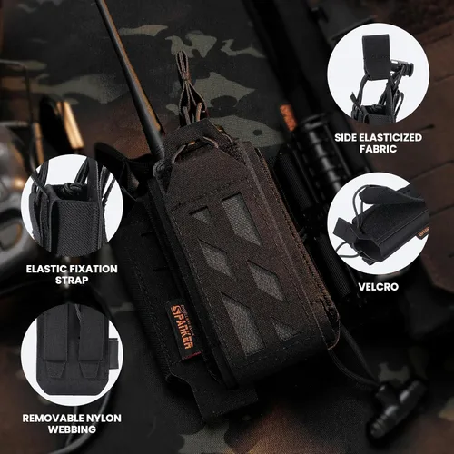Vista 5 de EXCELLENT ELITE SPANKER Funda táctica universal para radio con sistema Molle, ajustables para cinturón de servicio, chaleco para walkie talkie