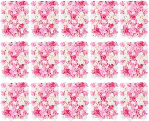 Vista 34 de Arreglo de flores artificiales para decoración de paredes; paneles decorativos con hortensias artificiales para el hogar, fiestas, bodas, Navidad
