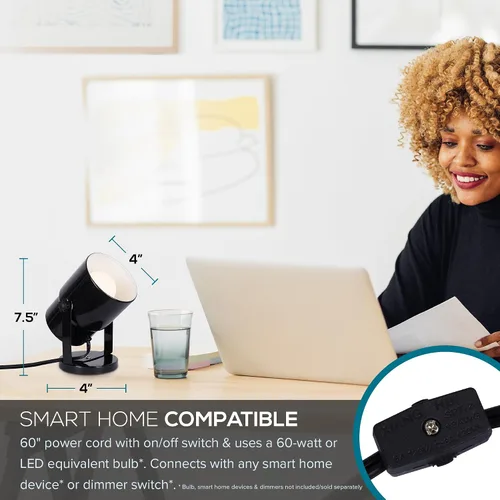 Vista 6 de Catalina Lighting Lámpara decorativa multiusos para escritorio, pared o oficina, sala de estar, dormitorio o dormitorio, compatible con hogar