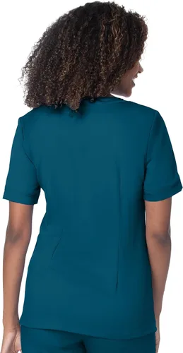 Vista 3 de Landau Women's Ultimate Soft Stretch Medical Sweetheart Neck Scrub Top