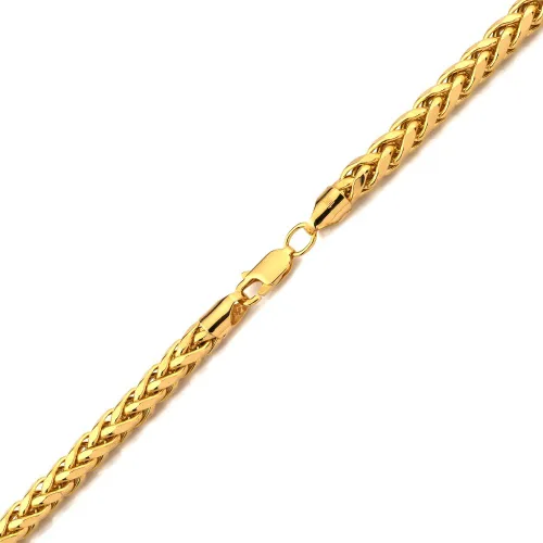 Vista 2 de Collar de cadena Franco de trigo redondo de 0.197 in de oro amarillo de 10 quilates (18 a 30 pulgadas)