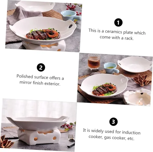 Vista 9 de 1 Unidades de Plancha antiadherente utensilios de cocina antiadherentes Platos de fondue Platos de cerámica Sushi Plato Horno de cerámica Bandeja