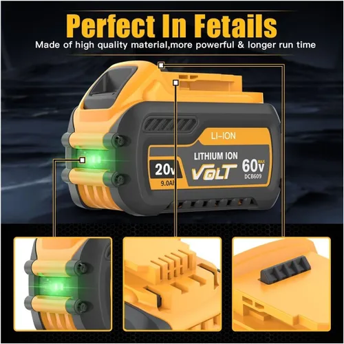 Vista 4 de OUTMX Baterías 9Ah compatibles con batería Dewalt 20V/60V Herramientas eléctricas DCB609 DCB606 DCB200 DCB182 (1BAT)