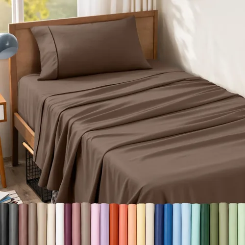Vista 70 de Bare Home Juego de Sábanas Twin - Sábanas de Cama de Microfibra Ultra-Suave 1800 - Doble Cepillado - Bolsillos Profundos - Ajuste Fácil - Extra