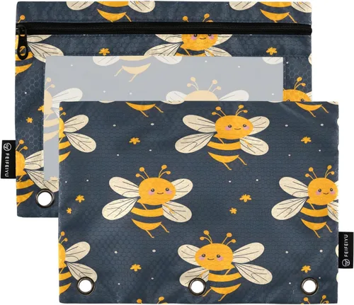 Vista 22 de Linda bolsa de lápices de bailarina para carpeta de 3 anillos, 2 bolsas para lápices con cremallera, estuche transparente con cremallera para Ballet