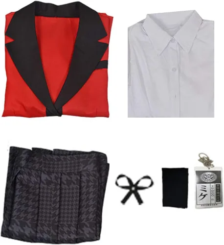 Vista 6 de Tinyones Disfraz de mujer de uniforme escolar, trajes de cosplay de anime (rojo, talla S), Rojo