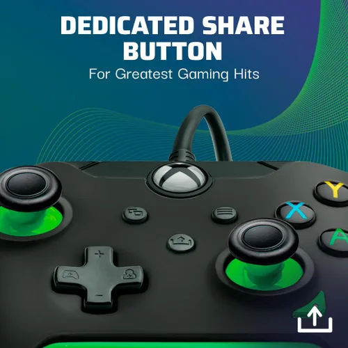 Vista 5 de PDP Wired Xbox Gaming Controller: Gamepad Licensed for Xbox Series X S, Xbox One, Windows PC, Audio Controls, 8ft Cable, 3.5mm jack, Mappable