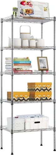 Vista 14 de BestOffice Estante de alambre de 4 niveles 12" x 18" x 44" Negro
