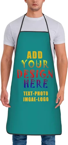 Vista 23 de Delantales personalizados para añadir nombre, logotipo, texto, foto, diseño de imagen, delantal de chef para grandes regalos