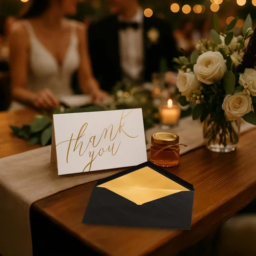 Vista 8 de Tarjetas de agradecimiento con sobres y calcomanías, 40 tarjetas de notas en blanco de 4 x 6 pulgadas, juego a granel para pequeñas empresas, bodas