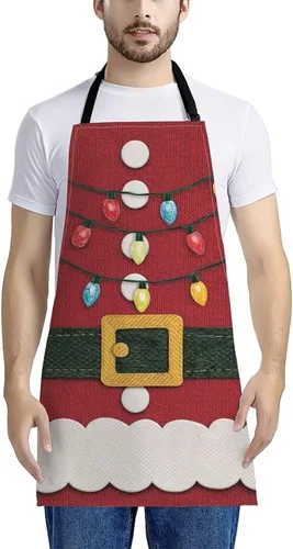 Vista 22 de Dreaweet Delantal de cocina unisex con cuello ajustable de Navidad