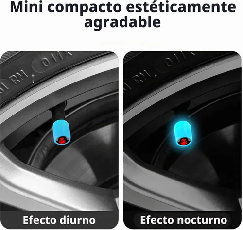 Vista 6 de 16 tapones fluorescentes para válvulas de neumáticos, accesorios de decoración universales para Calavera/Azul-16 piezas