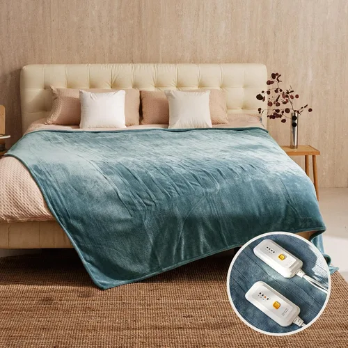 Vista 10 de JET'S HOME Manta térmica de 50 x 60 pulgadas, manta eléctrica de franela con certificación ETL, lavable a máquina, con 9 niveles de calefacción, 10