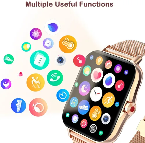 Vista 7 de Reloj inteligente para mujer, rastreador de actividad física con frecuencia cardíaca, presión arterial, monitor de sueño, pantalla táctil HD de 1.69