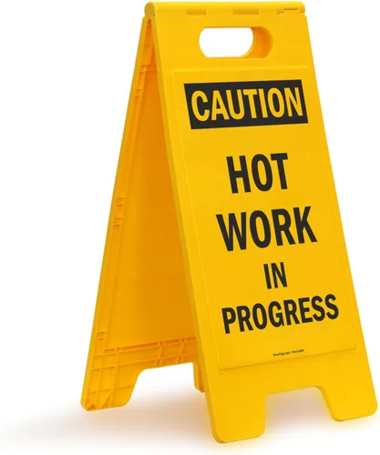 Vista 9 de SmartSign Letrero plegable de dos caras con símbolo de "Caution - Men Working" de 25 x 12 pulgadas, plástico de polipropileno impreso digitalmente