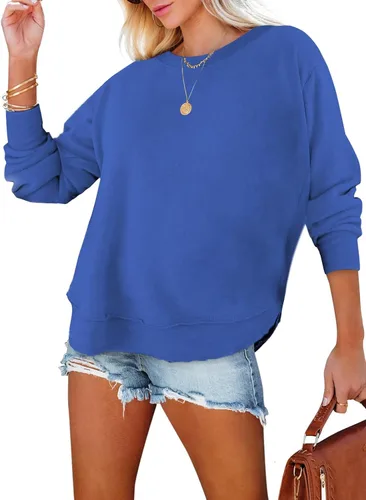 Vista 13 de EVALESS Sudadera con cuello redondo para mujer Negro