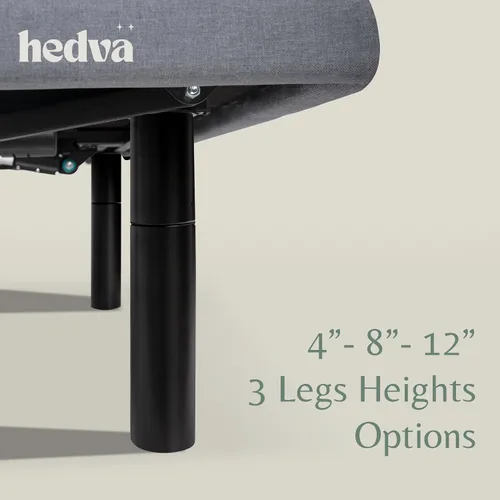 Vista 8 de Hedva Base de cama ajustable con motores de masaje, 4 puertos USB, luz LED, montaje en 5 minutos, múltiples posiciones preestablecidas para máxima