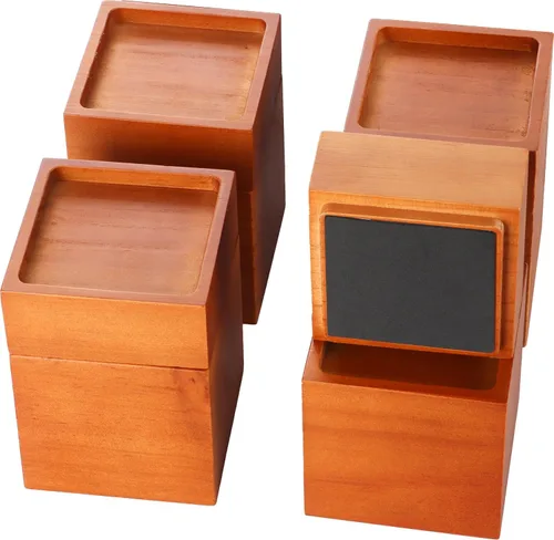 Vista 9 de Elevadores de muebles de madera de pino maciza de alta calidad, elevación de 2 o 3.7 pulgadas para camas, sofás y más Capacidad de 2000 libras