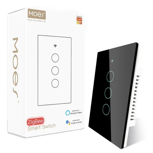 Vista 11 de MOES Zigbee - Interruptor inteligente de 1 banda, requiere MOES Zigbee Hub y cable neutro, interruptor de luz inteligente de un solo polo, funciona